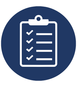 Decorative icon of a checklist.